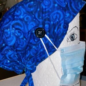 Blue Starry Night Patterned Scrub Cap